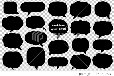 Simple hand-drawn speech bubble illustration material 114982205