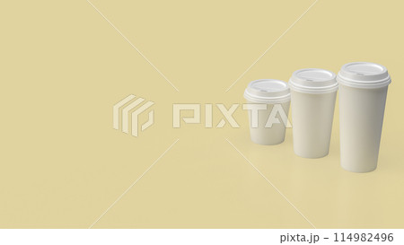 The Coffee paper cup for hot drink concept 3d rendering. The Coffee paper cup for hot drink concept 3d rendering. 114982496