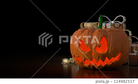 The jack o lantern for halloween or holiday concept 3d rendering. The jack o lantern for halloween or holiday concept 3d rendering. 114982517