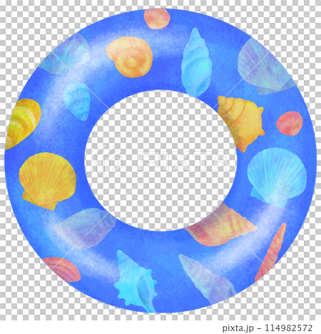 Illustration of a shell patterned swim ring 114982572