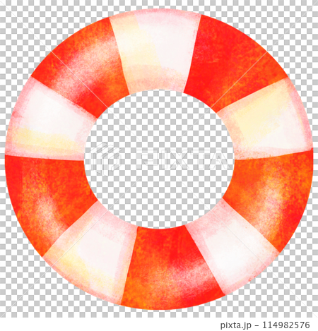 赤と白の浮き輪のイラスト 114982576