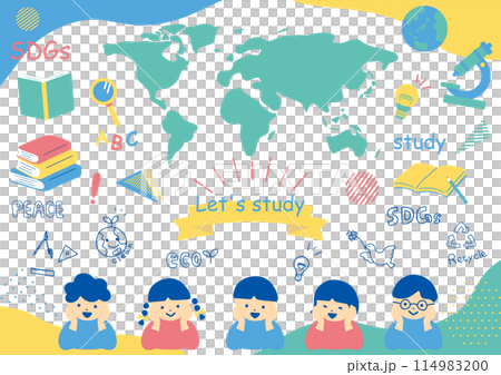 勉強する子供達 114983200
