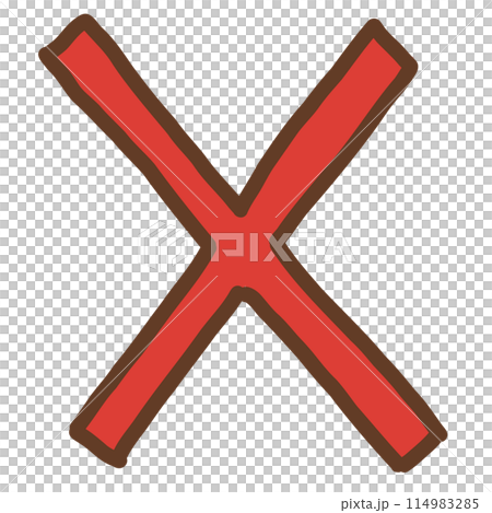 シンプルな手描きバツマーク 114983285