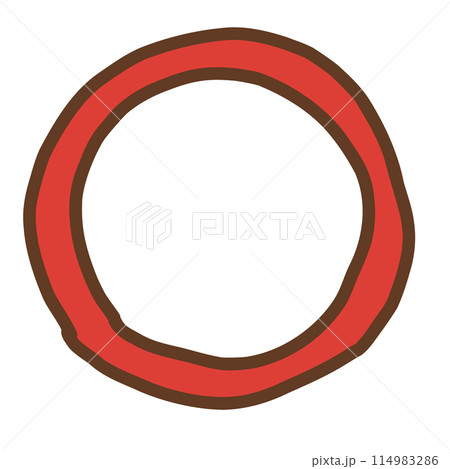 シンプルな手描きマルのマーク 114983286