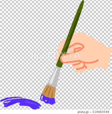 Hand holding a paint brush 114983549