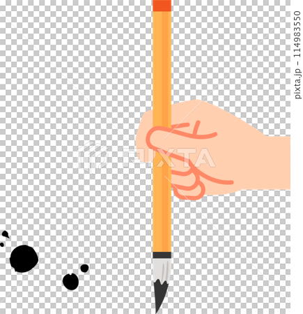 Hand holding a small brush 114983550