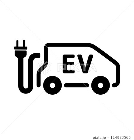 EV (電気自動車) ベクターアイコンイラスト(エコ・エコロジー・SDGs)  114983566