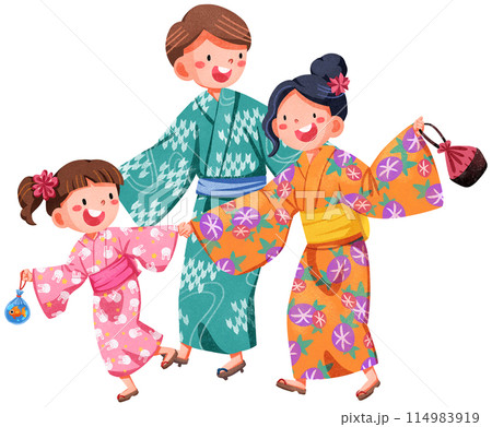 Hanabi festival watercolor illustration element concept Hanabi festival watercolor illustration element concept 114983919