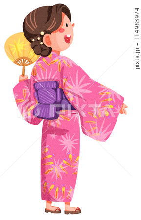 Hanabi festival watercolor illustration element concept 114983924