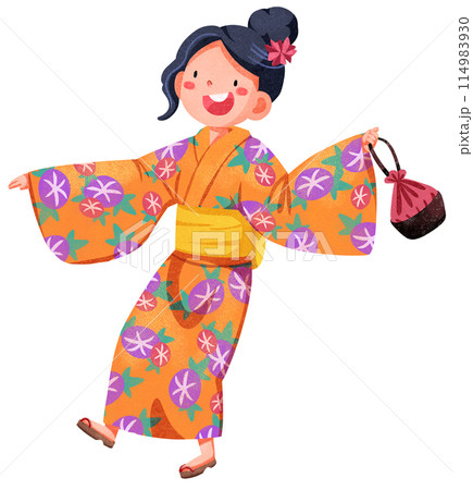 Hanabi festival watercolor illustration element concept 114983930