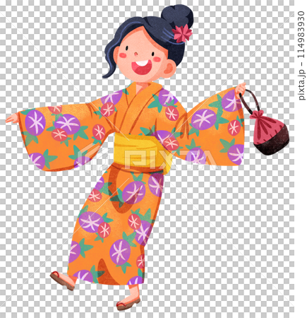 Hanabi festival watercolor illustration element concept 114983930