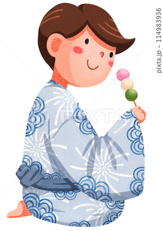 Hanabi festival watercolor illustration element concept 114983936
