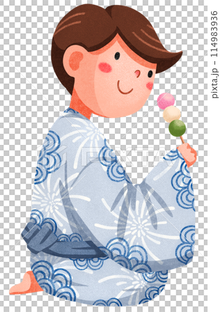 Hanabi festival watercolor illustration element concept 114983936