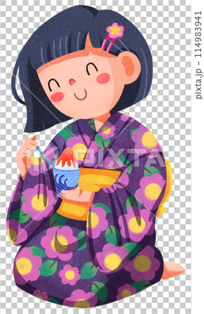 Hanabi festival watercolor illustration element concept Hanabi festival watercolor illustration element concept 114983941