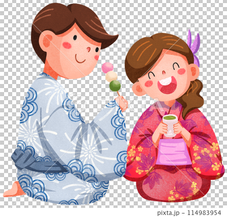 Hanabi festival watercolor illustration element concept 114983954