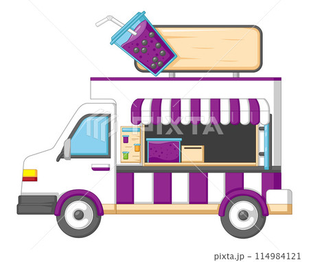 drink truck delivery fast food urban business icon of illustration 114984121