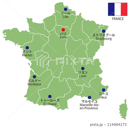 Dividable map of France - Major cities - Stock Illustration