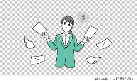 忙碌的商務人士忙於任務的插圖 忙碌的商務人士忙於任務的插圖 114984355