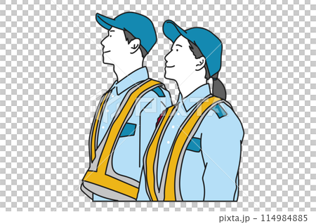 Bright image illustration of male and female security guards 114984885