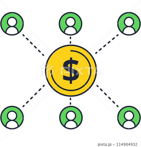 Crowdfunding icon flat business vector on white 114984932