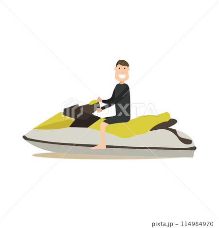 Jet ski vector illustration in flat style Jet ski vector illustration in flat style 114984970
