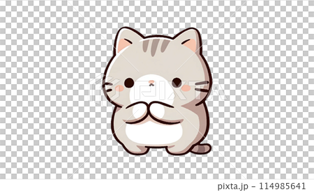 手を合わせてお願いするかわいい猫のイラスト素材 [114985641] - PIXTA