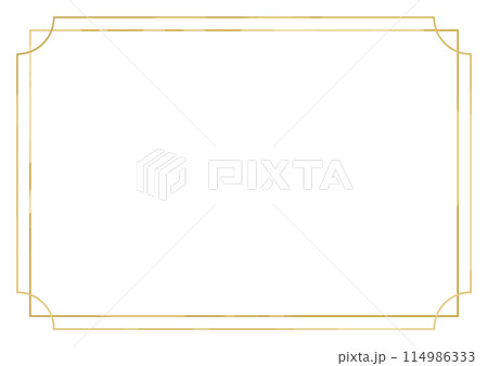 シンプルなゴールド塗りのラインフレーム 114986333