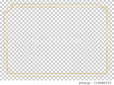 シンプルなゴールド塗りのラインフレーム 114986333