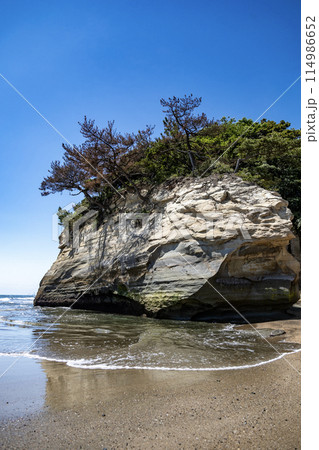 茨城県日立市　鵜の島海岸の浜辺 114986652