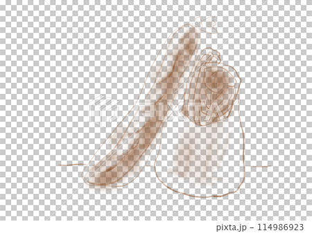 バゲットと野菜が入った袋のイラスト 114986923