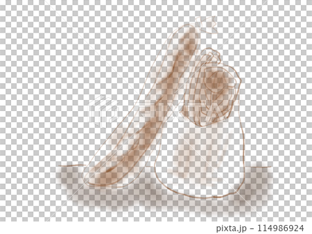Illustration of a bag with baguettes and vegetables 114986924