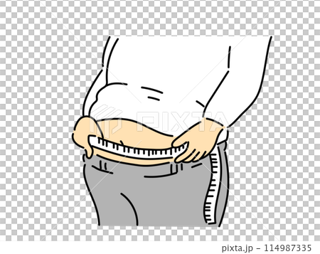 Illustration of a fat belly Illustration of a fat belly 114987335