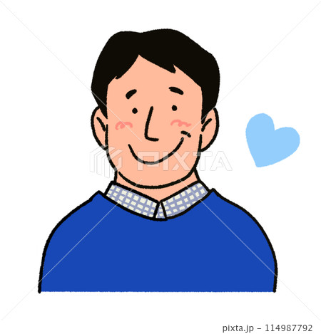 笑顔のお父さんとハート 笑顔のお父さんとハート 114987792