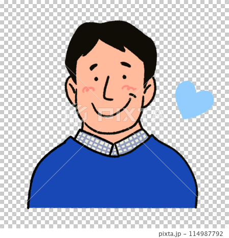 笑顔のお父さんとハート 笑顔のお父さんとハート 114987792