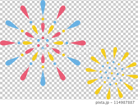 Two colorful fireworks vector illustration material 114987887