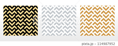 Set of abstract geometric patterns. Seamless vector backgrounds. Colored ornaments Graphic modern patterns Simple lattice graphic design 114987952