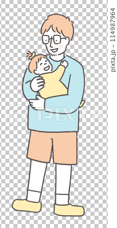 Dad holding a baby Dad holding a baby 114987964