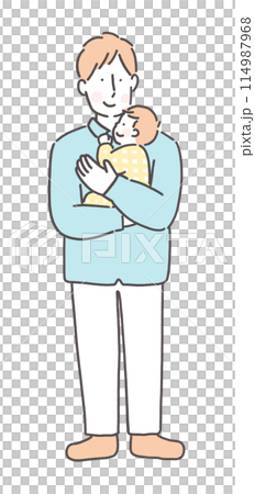 爸爸抱著一個嬰兒 爸爸抱著一個嬰兒 114987968