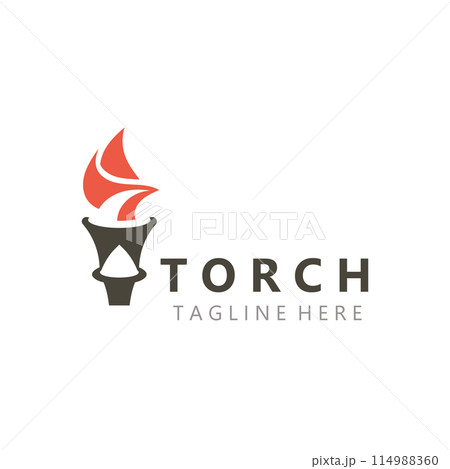 Torch logo Graphic, olympic flame Modern Design Element simple minimalist Template Torch logo Graphic, olympic flame Modern Design Element simple minimalist Template 114988360