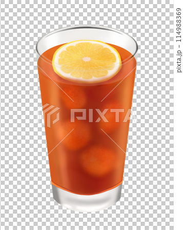 Ice lemon tea in a glass 114988369