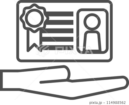 資格取得をイメージしたアイコン素材のイラスト素材 [114988562] - PIXTA