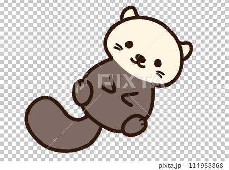 Cute sea otter character 114988868