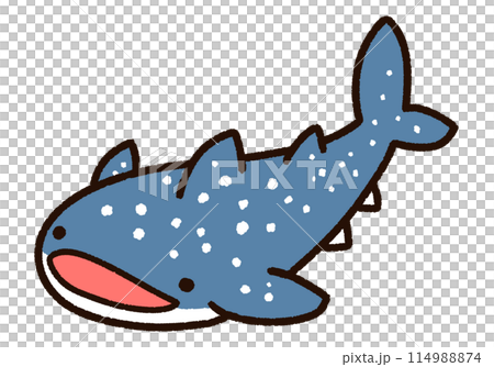 かわいいジンベエザメのキャラクター かわいいジンベエザメのキャラクター 114988874