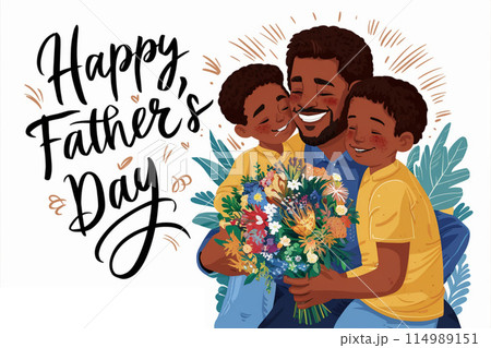 Happy Father's Day, Love his child's loving concept Happy Father's Day, Love his child's loving concept 114989151