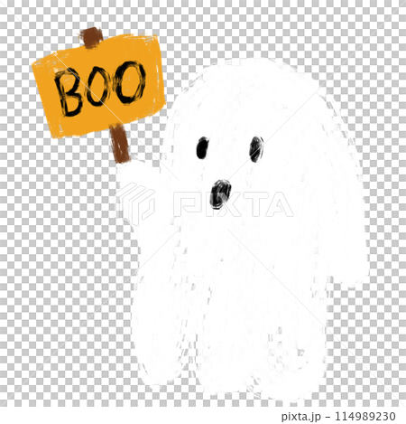 The Ghost drawing png image for halloween concept. 114989230