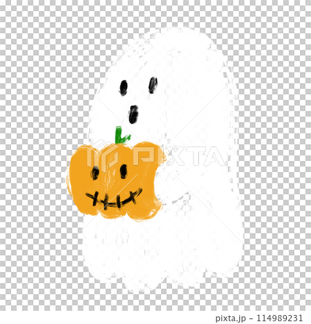 The Ghost drawing png image for halloween concept. 114989231