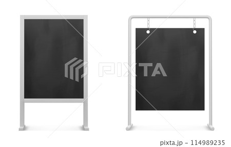 Pavement menu black chalk signboard mockup. 114989235