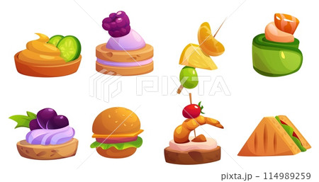 Buffet finger food collection 114989259