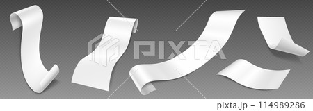 Paper bills set isolated on transparent background 114989286