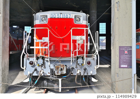 津山まなびの鉄道館「扇形機関車庫」と各旧型車両群 津山まなびの鉄道館「扇形機関車庫」と各旧型車両群 114989429